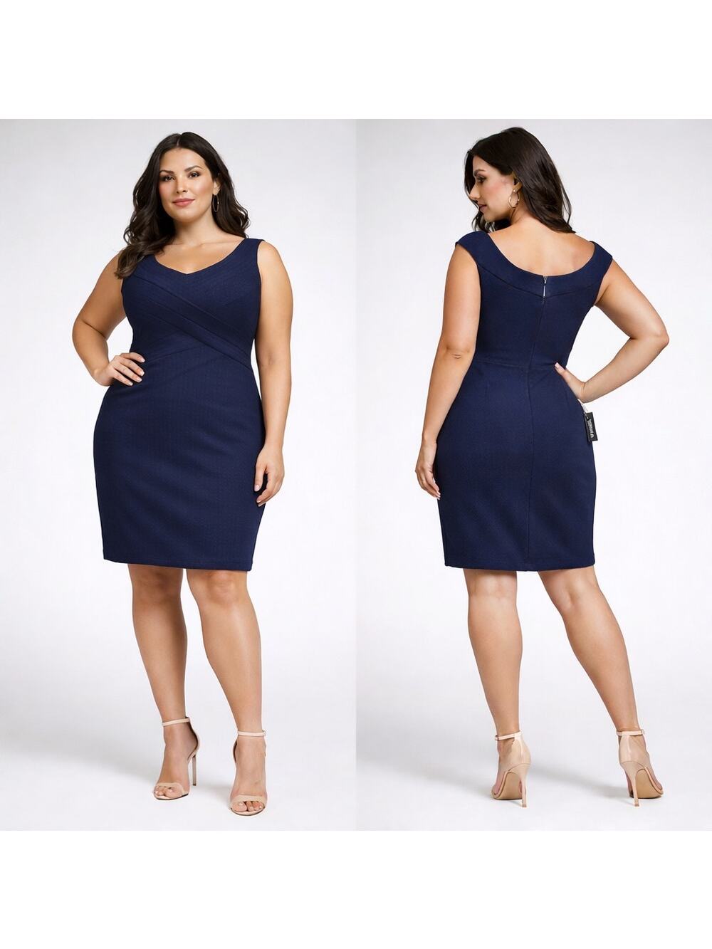 NWT GUESS Navy Asymmetrical Sheath Dress | Size 12